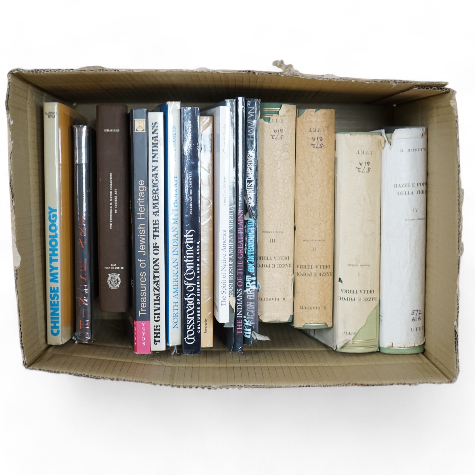 Assorted Art and Ethnographic reference books (in two boxes). Condition - poor to fair